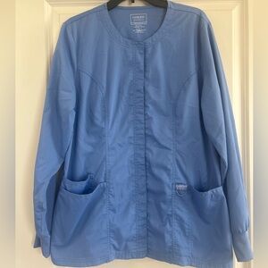 Cherokee Workwear Revolution Women's 3-Pocket STRETCH Snap Scrub Jacket Large